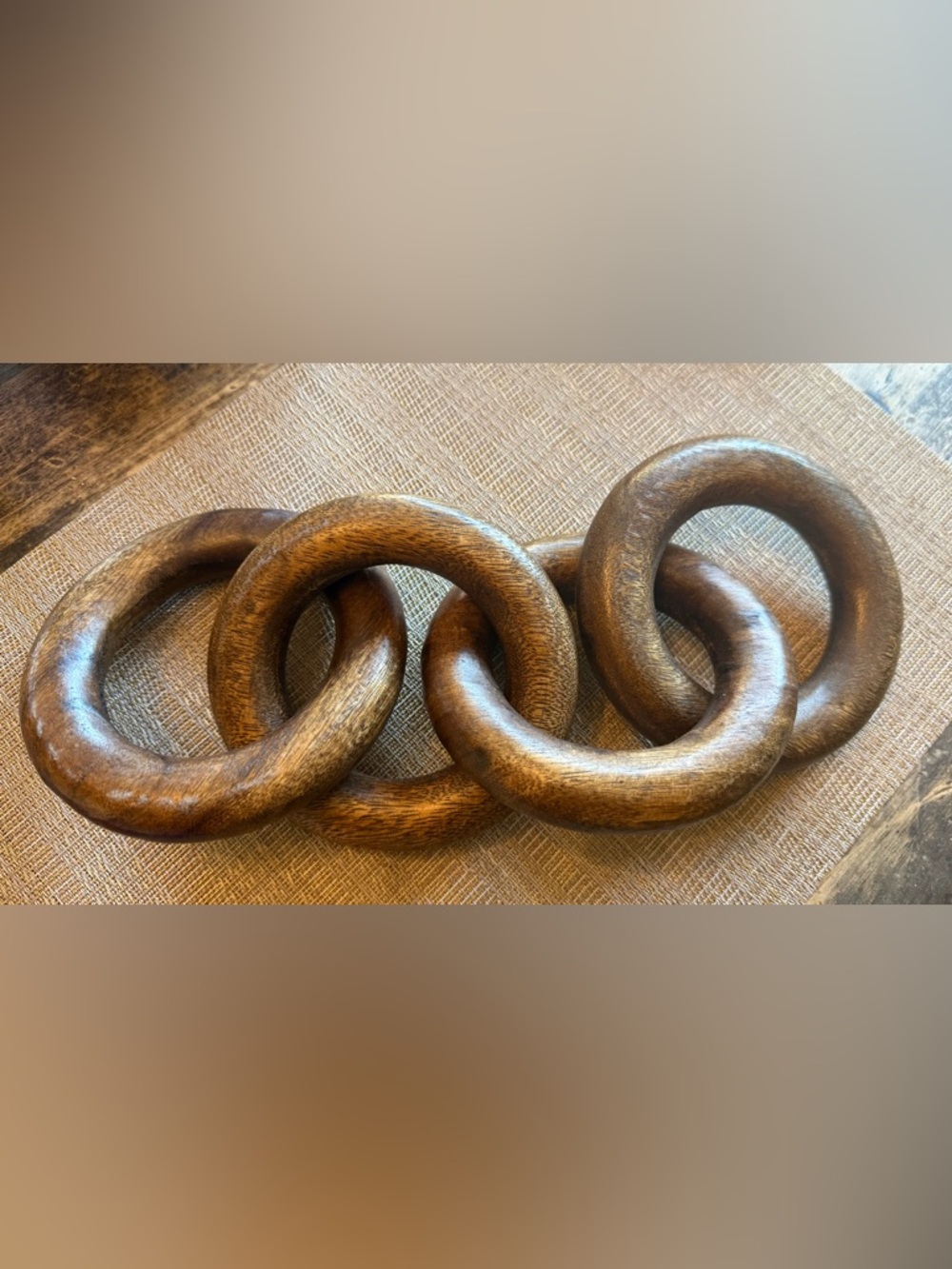 Wooden Linked Ring Décor - Brown